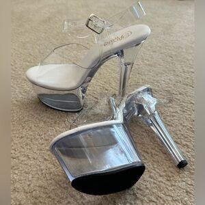 Pleaser Size 9 Clear Stiletto Pole Dancing